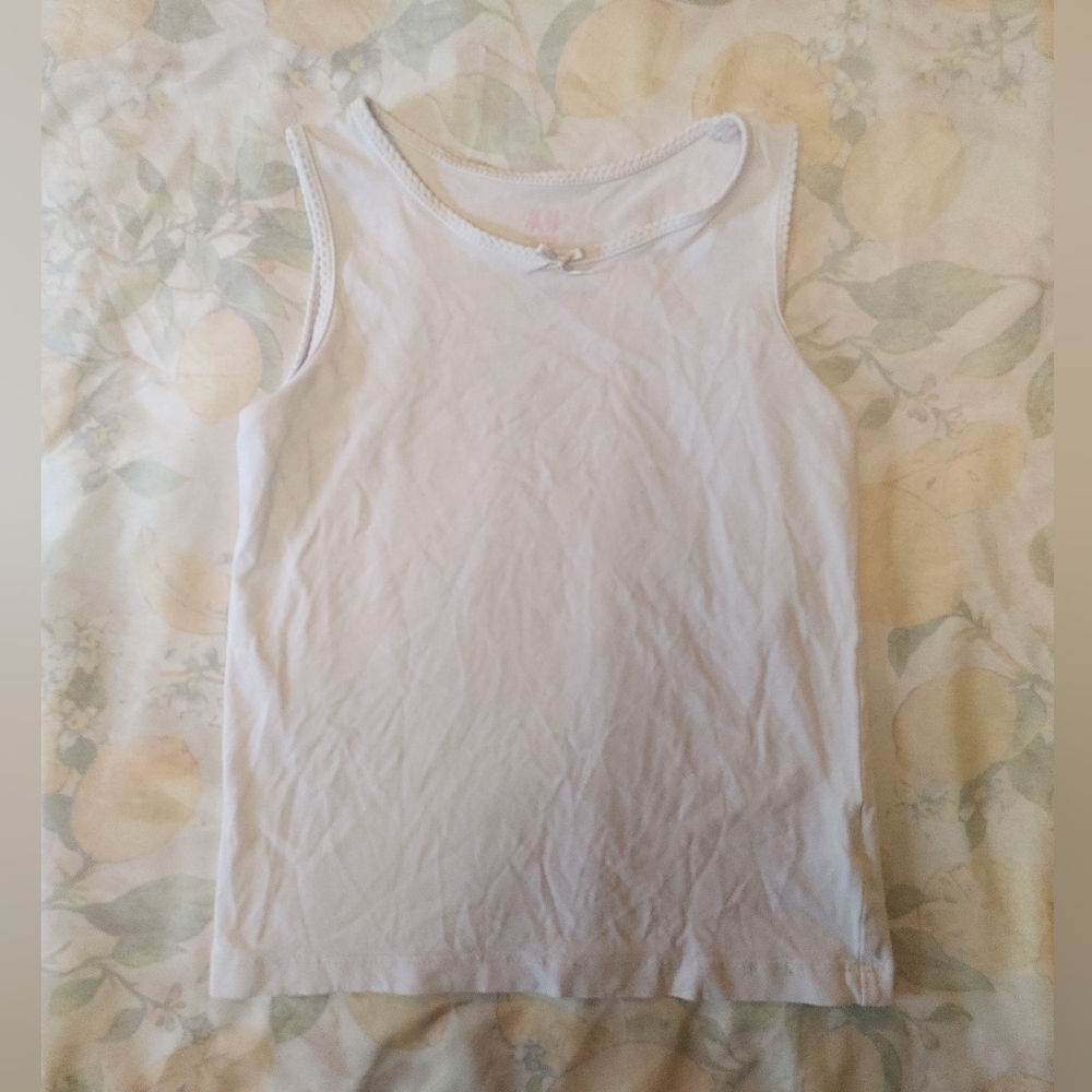 H&M Girls White Undershirt Tank Top Size 6